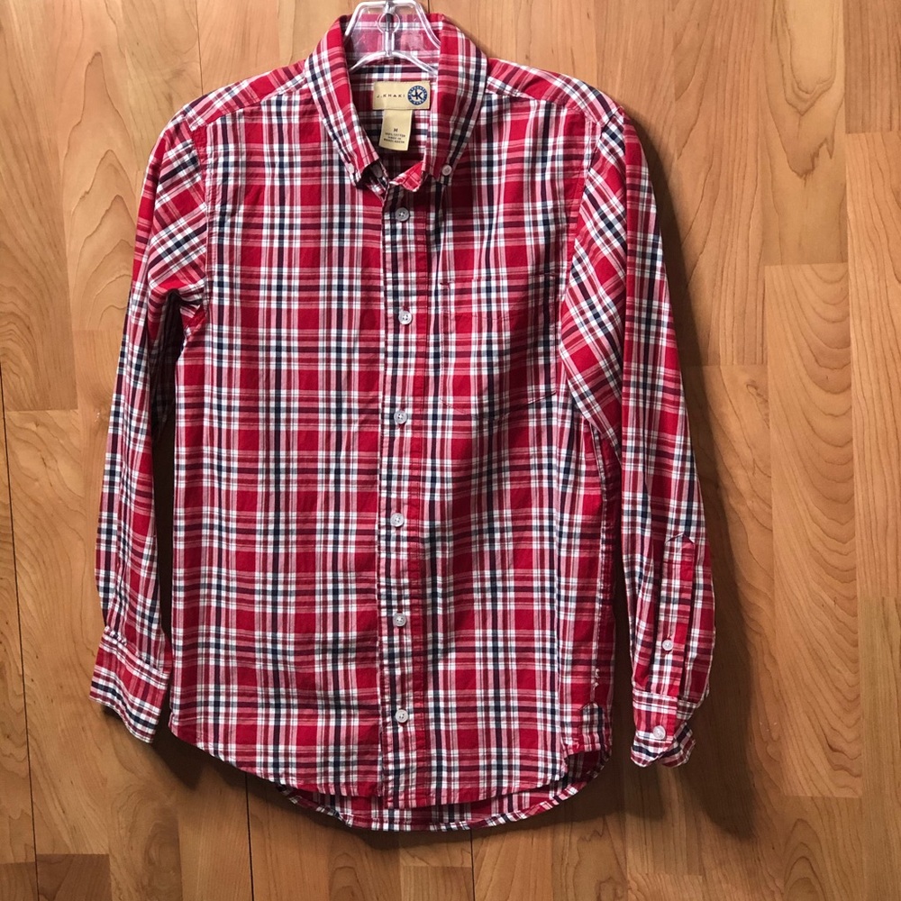 J. Khaki Boys Medium Red/Black/White Shirt